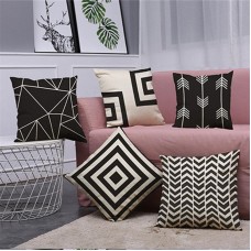 Almohada decorativa Vintage negro y blanco algodón Lino cojín decoración del hogar x30330 ali-98381067